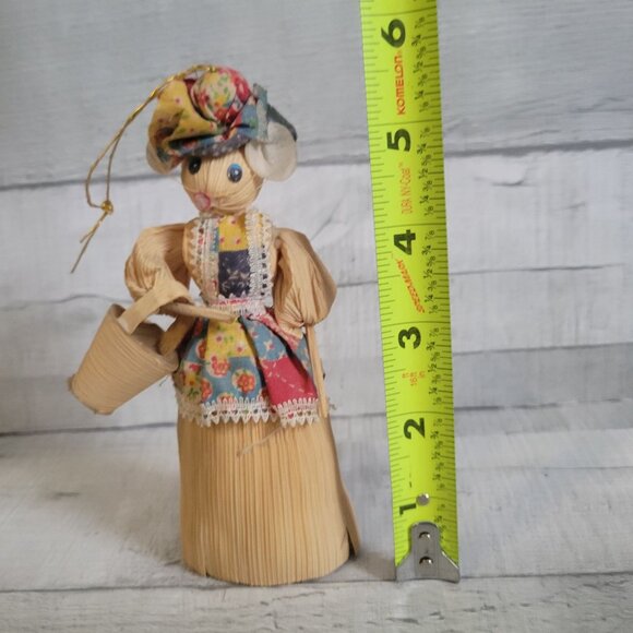 Set Of 3 Handmade Corn Husk Dolls With Red & Floral Accents - Picture 8 of 16